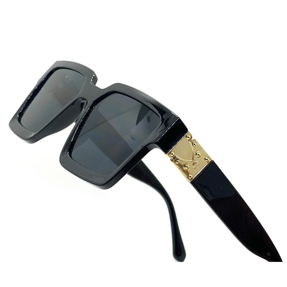 Square‎ Sunglasses Designer Style Gold Accent Oversized Fashion Shades UV400 New